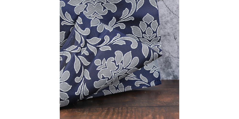 Juego de Cortinas Jacqard Azul Flores