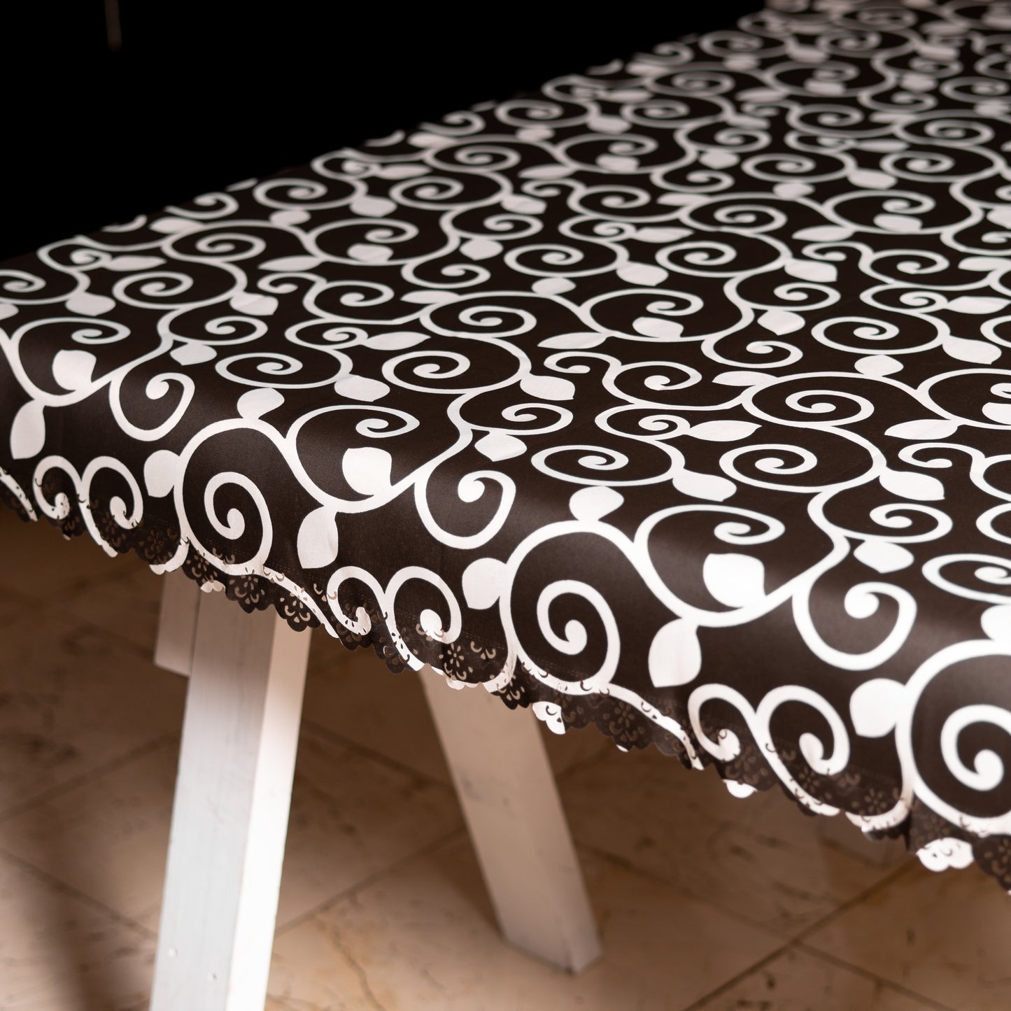 Mantel Rectangular Grecas Chocolate