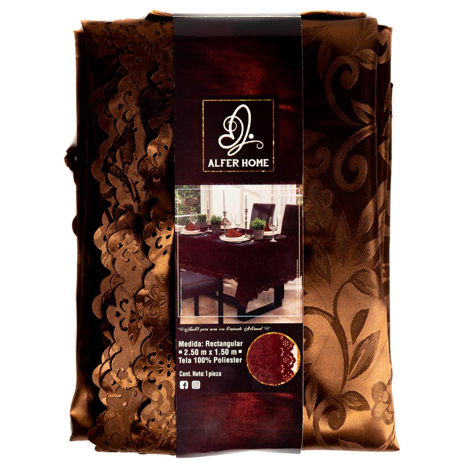 Mantel Rectangular Jacqard Cafe #3