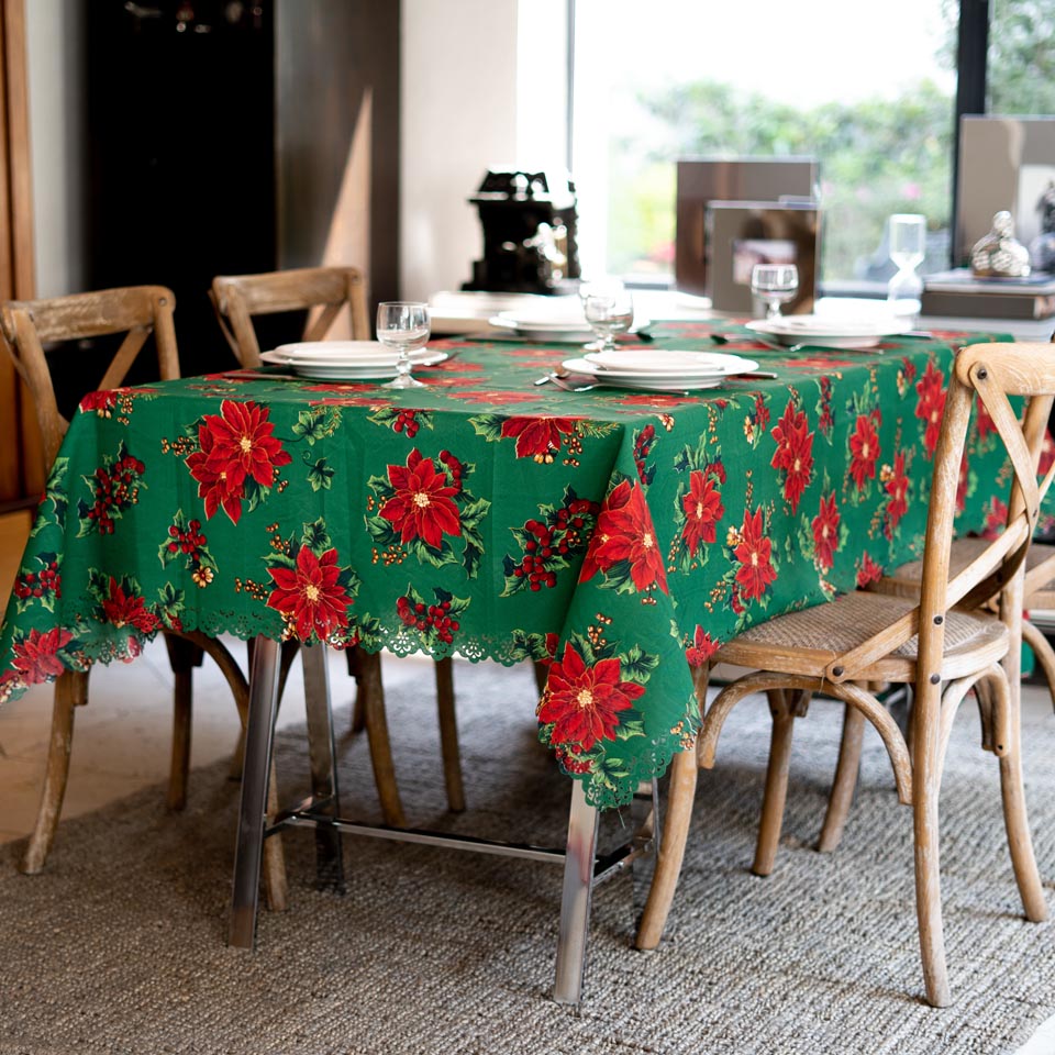 Mantel Rectangular Navidad Verde 2574