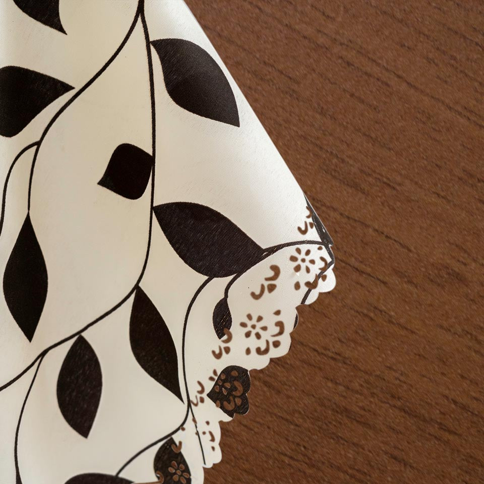 Mantel Rectangular Hojas Hueso