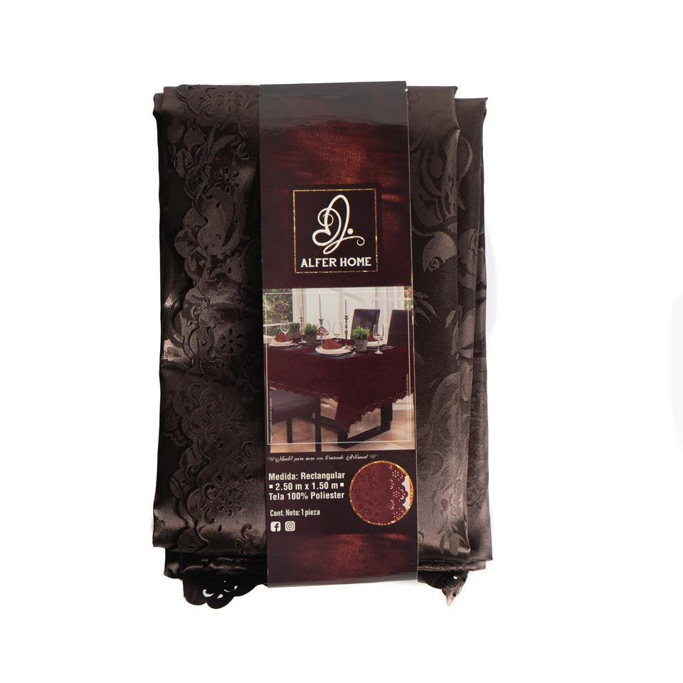 Mantel Rectangular Jacqard Chocolate #2