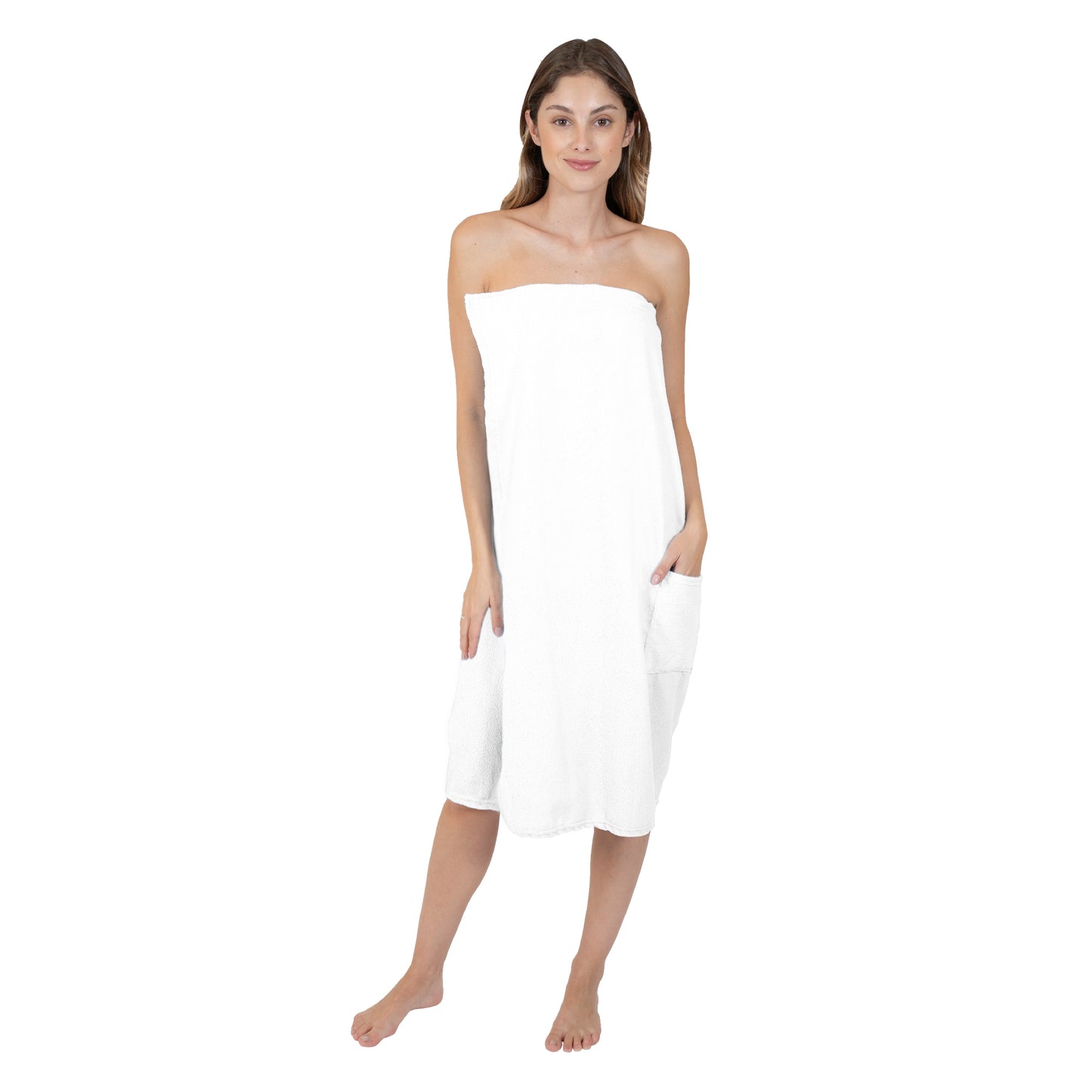 Toalla Bata Salida De Baño Con Velcro Y Resorte Blanca Alfer Home