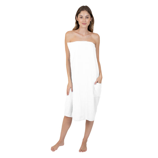 Toalla Bata Salida De Baño Con Velcro Y Resorte Blanca Alfer Home